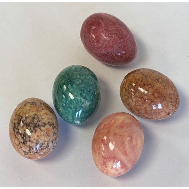 Vintage Polished Natural Stone Eggs, Set of 5 For Sale In Kansas City - Image 6 of 9