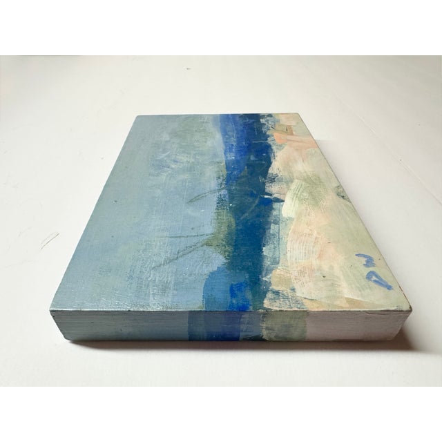 Coastal Soft Modernist California Seascape Original Painting For Sale - Image 3 of 3