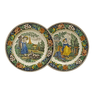 19th Century Faience Plate - a Pair