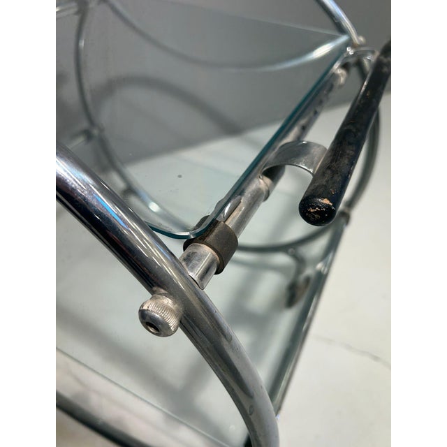 Elegant Art Deco serving/bar trolley. France, 1920s/1930s. Beautiful chrome plating. The bar trolley is in good original...