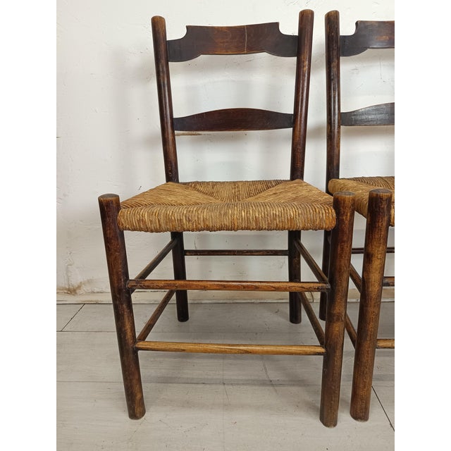 Rustic Straw Chairs, Set of 4 For Sale - Image 16 of 18