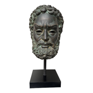 Grand Tour Style Verdigris Patinated Head of Zeus