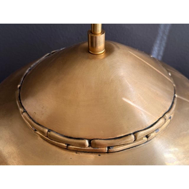 Wood 1960s Pair of Brass Asian Style Ginger Jar Lamps For Sale - Image 7 of 8