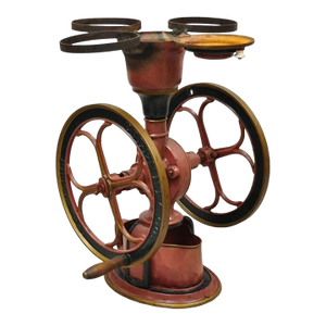 Antique Coles MFG Co Cast Iron Red Green Victorian Large Coffee Mill Grinder