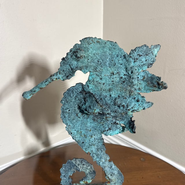 Brutalist Early 21st Century Bronze Artist Made Brutalist Style Seahorse Sculpture For Sale - Image 3 of 6