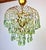 Boho Chic Vintage Crystal Chandelier – 1960s Hand Green Drop Crystals For Sale - Image 3 of 17