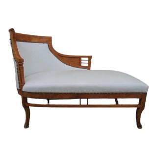 Antique Swedish Birch Wood Chaise For Sale