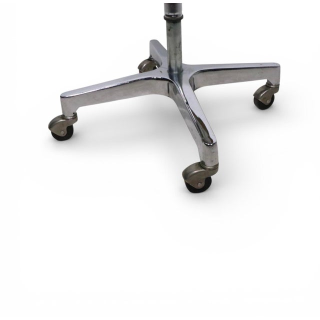 Black Mid 20th Century Industrial Chrome and Black Swivel Work Stool Chair by Adjusto For Sale - Image 8 of 12