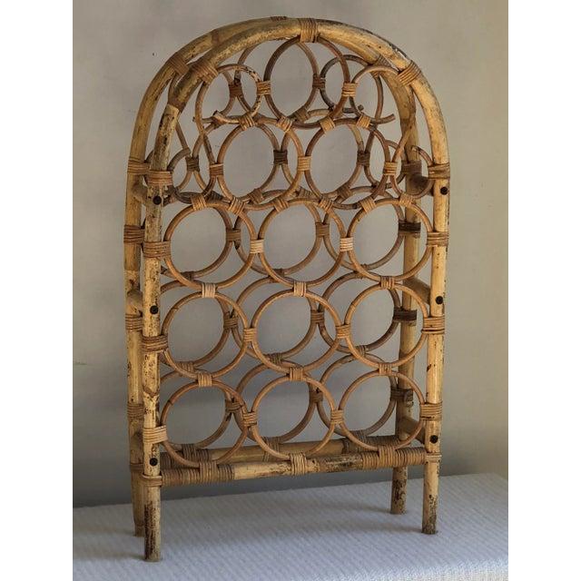 Wood Vintage Mid-20th Century Bamboo Wine Rack For Sale - Image 7 of 12