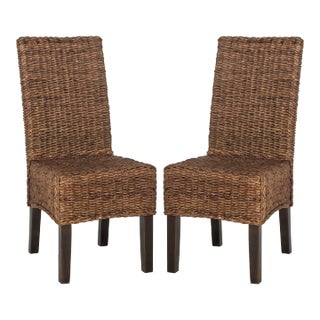 18''H Wicker Dining Chair in Brown - a Pair For Sale