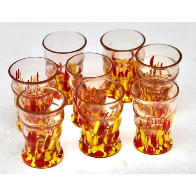 1930s Murano Liqueur Shot Glasses and Decanter with Serving Tray, 1938, Set of 10 For Sale - Image 5 of 9
