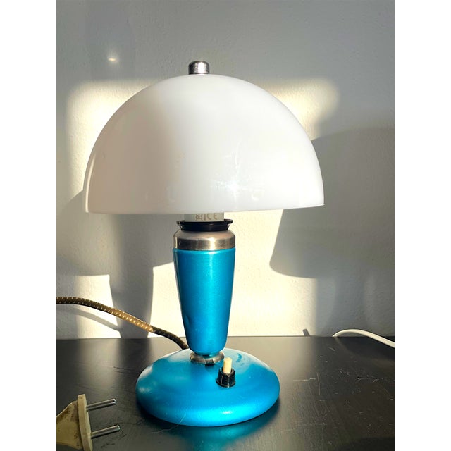 Vintage mushroom table lamp made in Baku (capital of Azerbaijan), in 1963. This is an extremely rare find. Made of metal,...