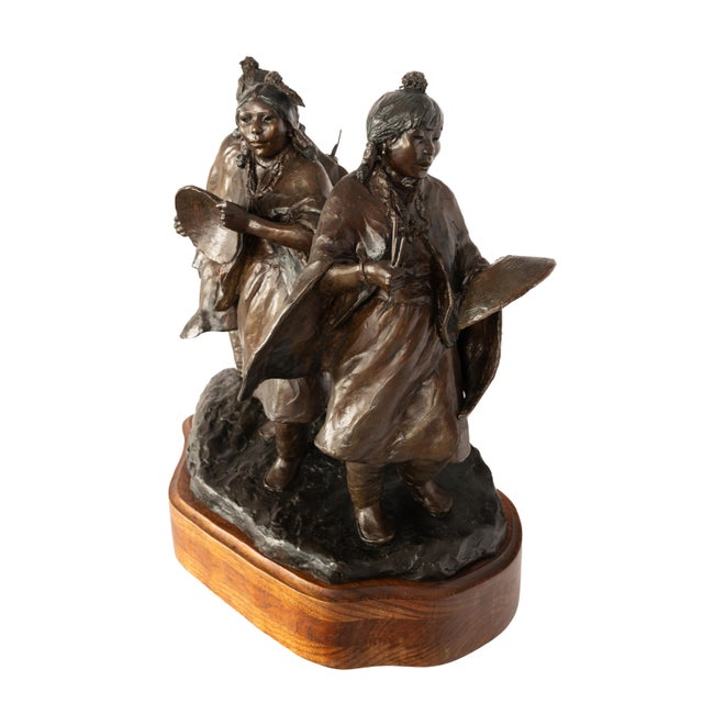 A fine & large bronze sculpture "Basket Dancers", by the celebrated American sculptor Glenna Goodacre (1939-2020). A...