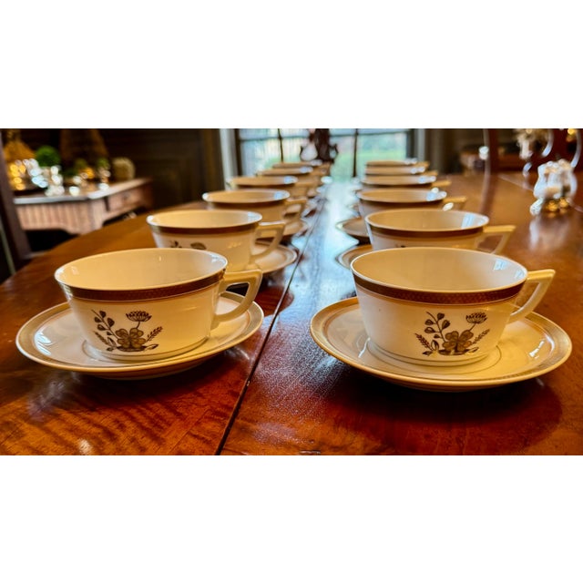 Royal Copenhagen 1960s Royal Copenhagen, Denmark Golden Clover Liselund Botanical Fine Porcelain China Set- For Sale - Image 4 of 12