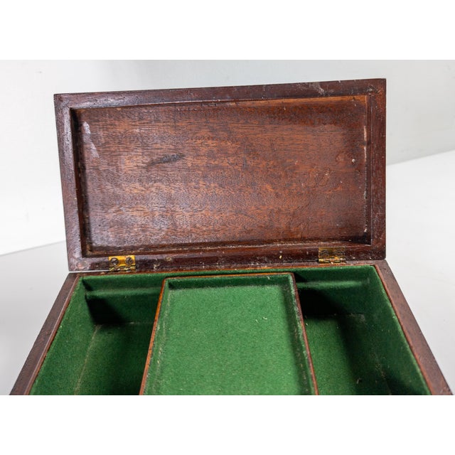 Early 20th Century Folk Art Inlaid Wood Dresser Box With Alligator Surface For Sale - Image 11 of 14