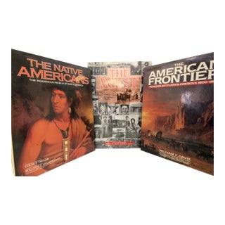 Set of 3 Vintage Wild West & Native American History Salamander Oversized Hardcover Books For Sale