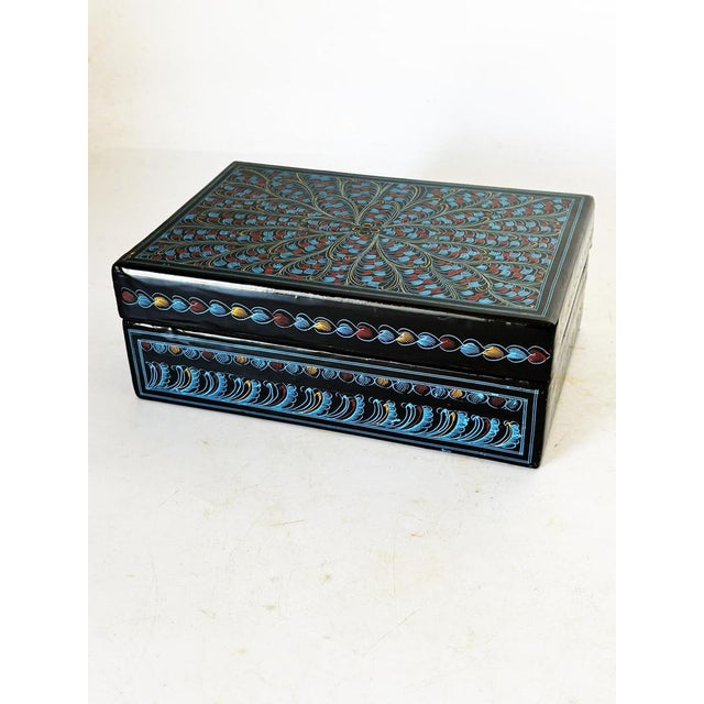 Wood Blue Nesting Boxes in Lacquered Wood, France, 1970s, Set of 2 For Sale - Image 7 of 14