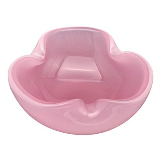 Pink Opaline Murano Glass Bowl from Manifattura Di Murano, 1970s For Sale