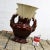 Wonderful monumental ceramic floor vase in brown and antique white classic double handled style by S and G Keramik of...