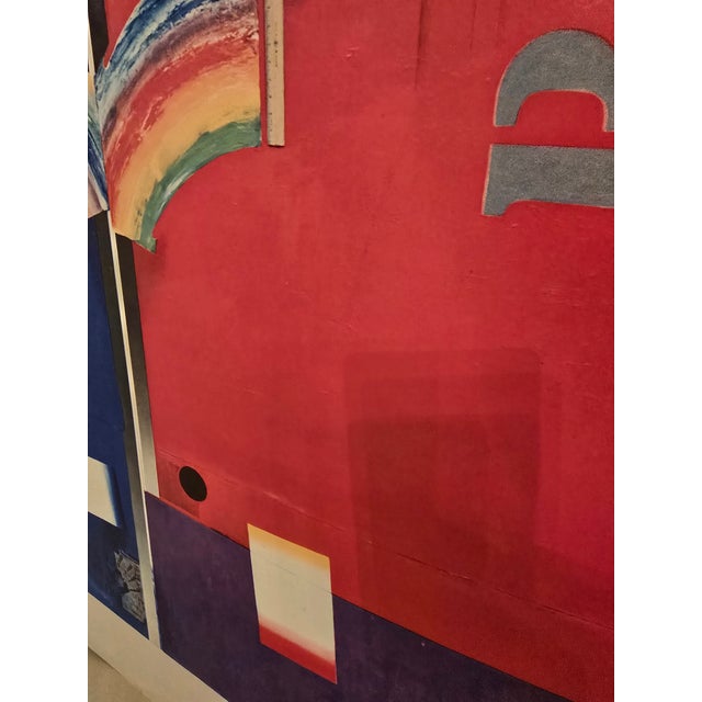 Red Vintage Mid Century Modern Jasper Johns Print For Sale - Image 8 of 16