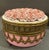 Vintage powder box (would double as a jewelry box, too). "Elfinware" made in Germany circa 1930s/40s. Pink rose pattern...