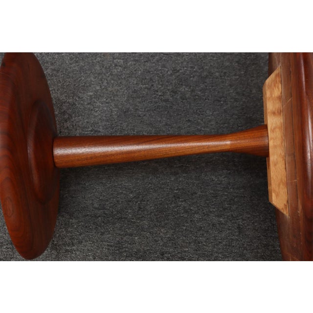 Mid-Century Modern Solid Walnut Tulip Style Pedestal Side Table by Prodelco For Sale - Image 16 of 18