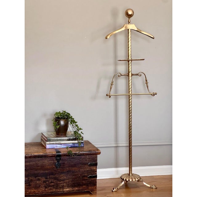 Midcentury Brass Clothing Valet, Hollywood Regency Style, 1940s For Sale - Image 11 of 13
