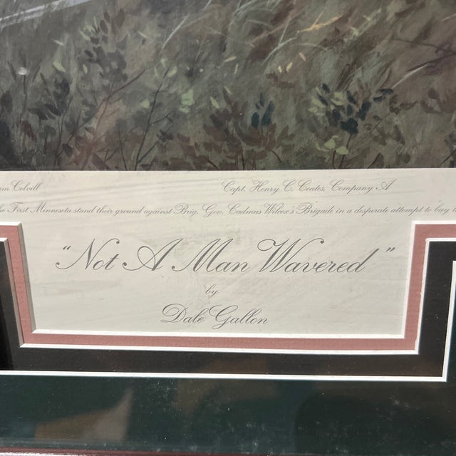 Paper 1990 Original Print Numbered Signed Framed by Dale Gallon Titled Not a Man Wavered For Sale - Image 7 of 12