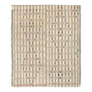 Mid 20th Century Embroidered Vintage Turkish Kilim For Sale
