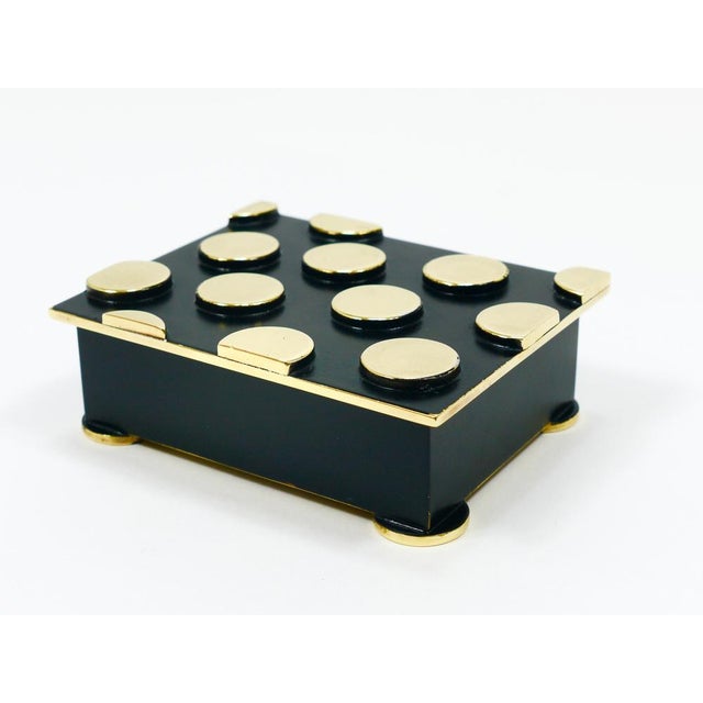 Mid-Century Polka Dot Brass Storage Box, 1950s For Sale - Image 15 of 16