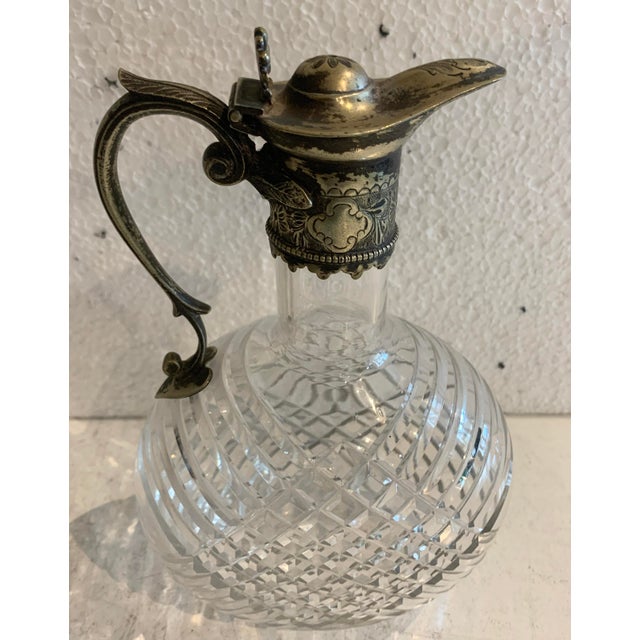 20th Century Cut Glass and Silver-Plated Metal Carafe For Sale - Image 4 of 7