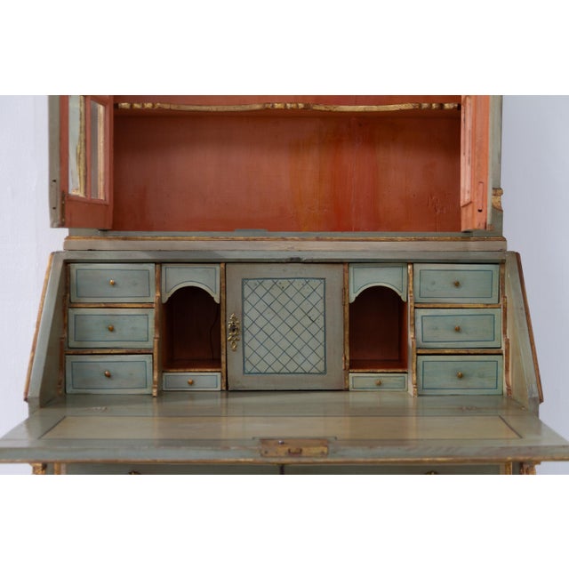 Danish Gustavian Green Secretaire Cabinet, 1780s For Sale - Image 16 of 18