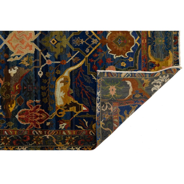 This stunning wool rug reimagines the legendary durability and intricate artistry of traditional Persian Bidjar designs...