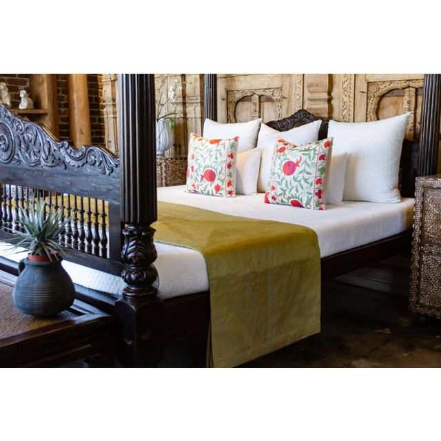 Sage Silk Blend Duvet Cover For Sale In Los Angeles - Image 6 of 6