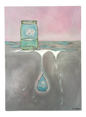 "Believe" Silver Leaf Oil Painting