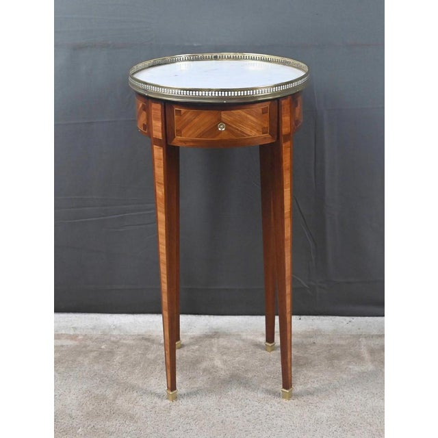 Small Louis XVI Style Marquetry Side Table, Early 20th Century For Sale - Image 6 of 18