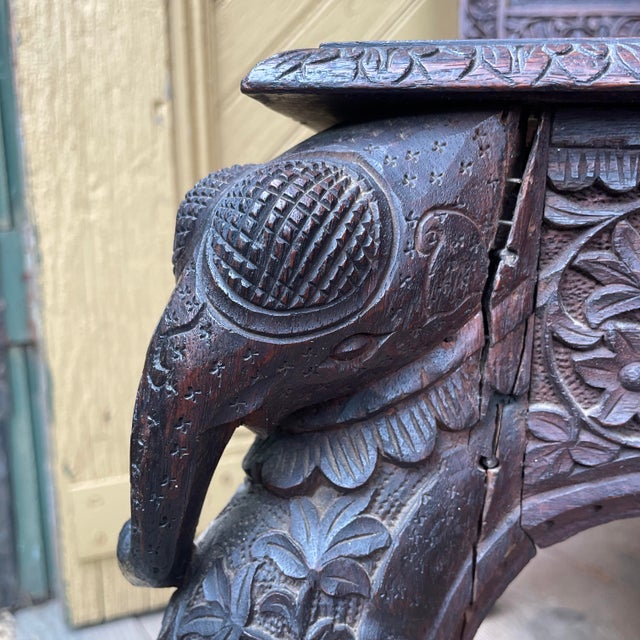 19th Century Intricately Carved Anglo-Indian Side Chair For Sale - Image 4 of 11