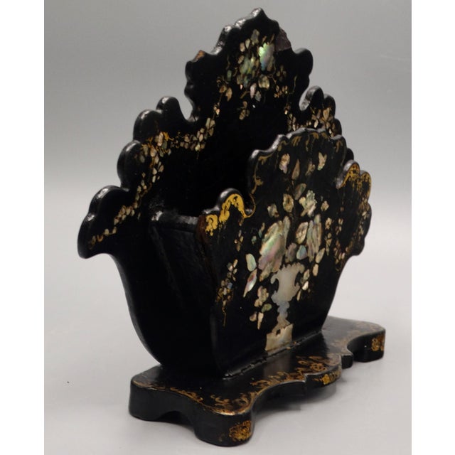 Antique English Papier Mâché Letter Rack For Sale - Image 4 of 9