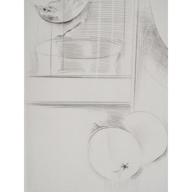 Modern Mily Possoz, Little Girl with Birds, Original Signed Engraving For Sale - Image 3 of 11