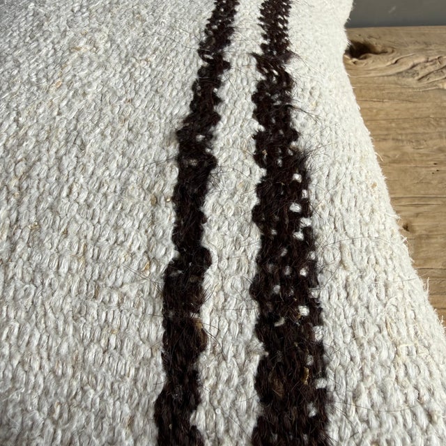 Textile Vintage Rug Pillow Cover With Stripes For Sale - Image 7 of 8