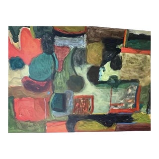 Large Abstract Acrylic Painting by Marjorie Schlossman, Signed, 48” X 36” For Sale