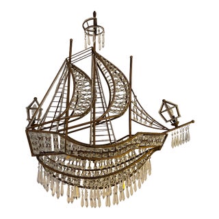 Z Gallerie Crystal Ship Chandelier For Sale