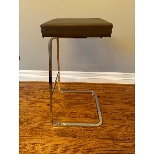 Coffee Knoll Four Seasons Chrome and Leather Barstools - Set of 2 For Sale - Image 8 of 12