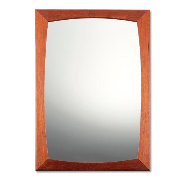 Vintage Rectangular Wall Mirror with Teak Frame, Denmark, 1960s For Sale - Image 6 of 7