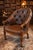Set of 4 Late 20th Century English Regency Revival Tufted Leather Library Club Chairs With Carved Wood Arms For Sale - Image 4 of 10