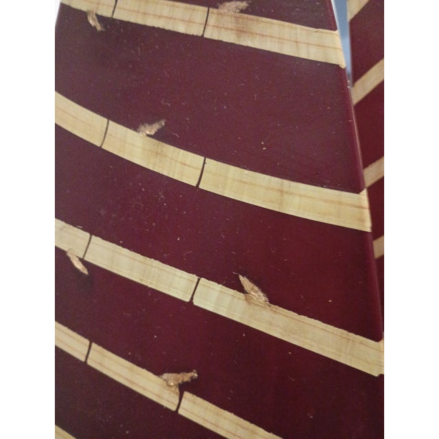 1960s F-006 Pair of Mid-Century Modern Abstract Carved Bamboo Sculptures in Oxblood For Sale - Image 5 of 6