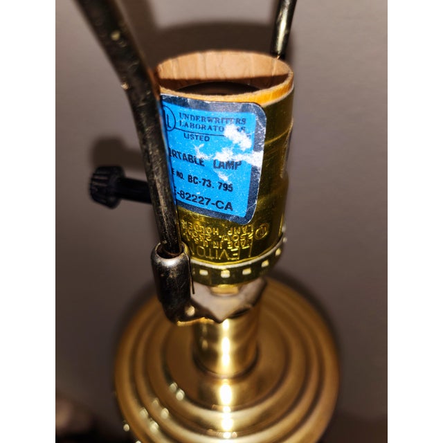 Vintage Mid-Century Modern Black Marble and Brass Table Lamp For Sale - Image 12 of 12