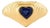 14k Gold Fluted Vintage Dome Ring Size 5 With Heart-Cut Blue Sapphire For Sale