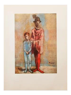 1950s After Pablo Picasso, "Two Saltimbanques" Vintage Period Full-Color Print