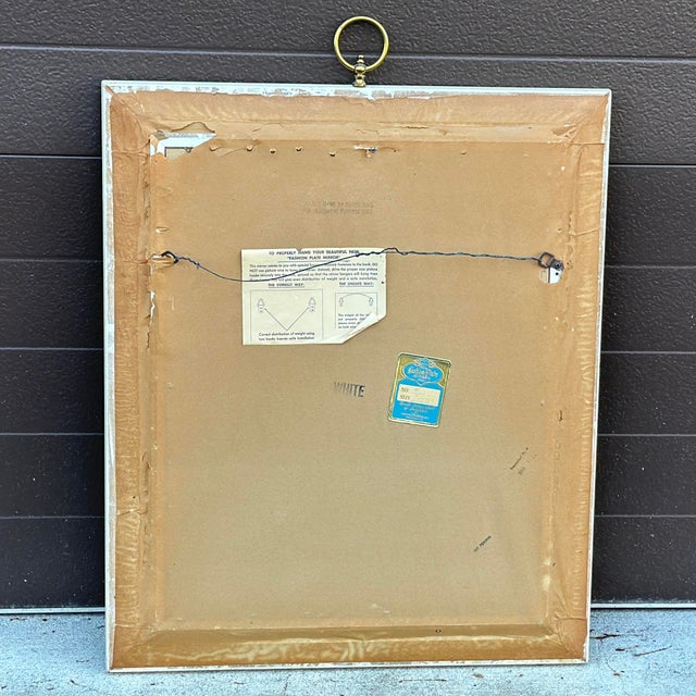 Turner Mfg. Co. Gold Splatter Wall Mirror With Brass Ring Finial For Sale - Image 9 of 10